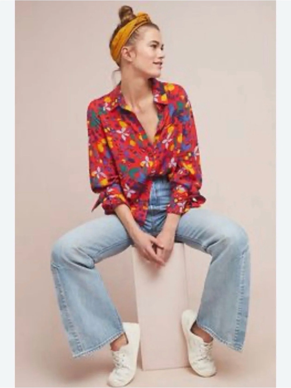 Anthropologie Maeve Blithe Fruit And Floral Blouse